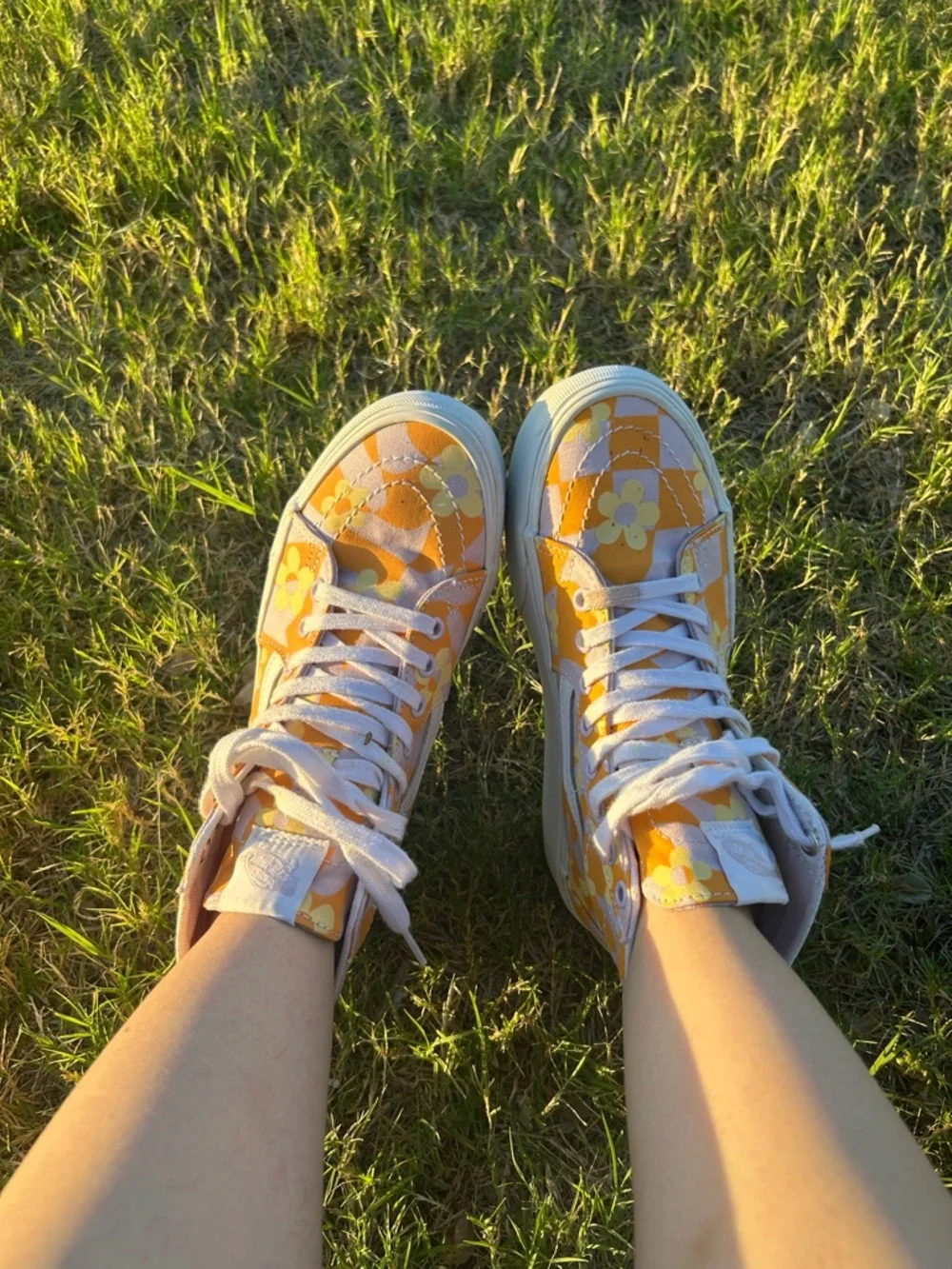 Yellow Floral High-Top Platform Sneakers - Picture 2 of 7
